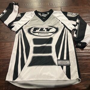 Youth Large Black and White Motor-cross Racing shirt